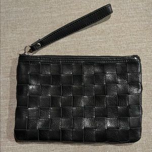 Repost- leather woven wristlet